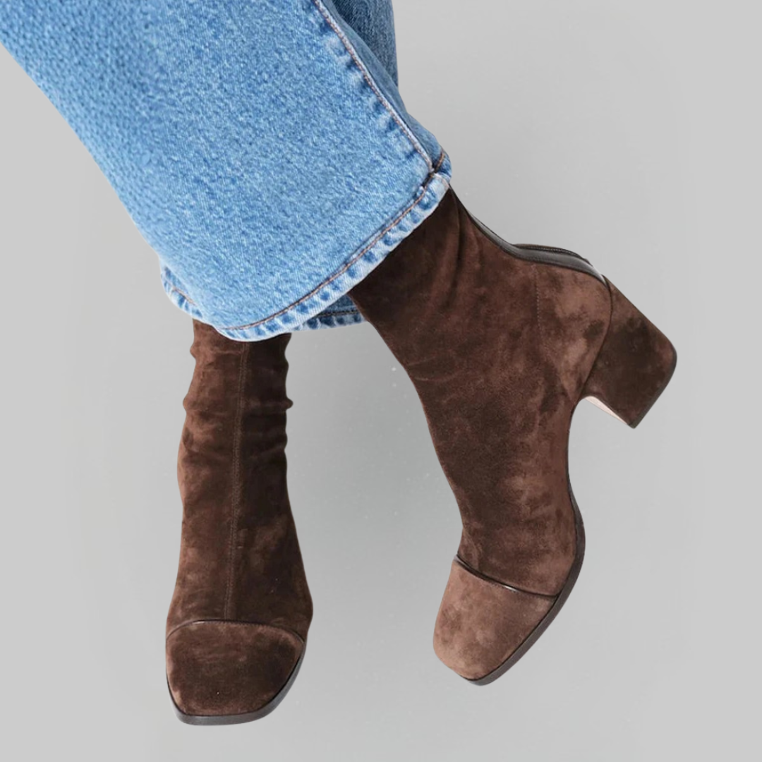 Mathilde | Botki do kostki na obcasie typu słupek